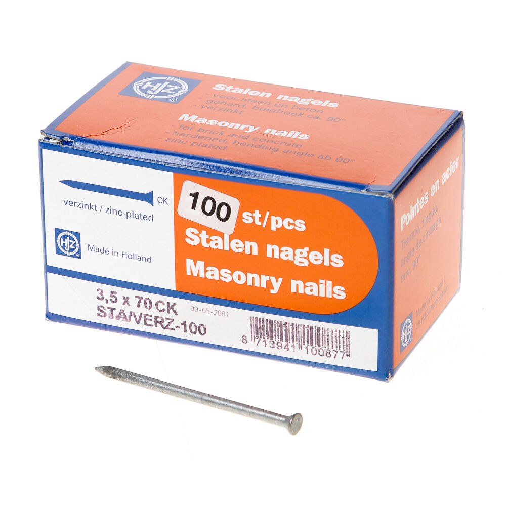 Buigzame stalen nagel 70x3.5