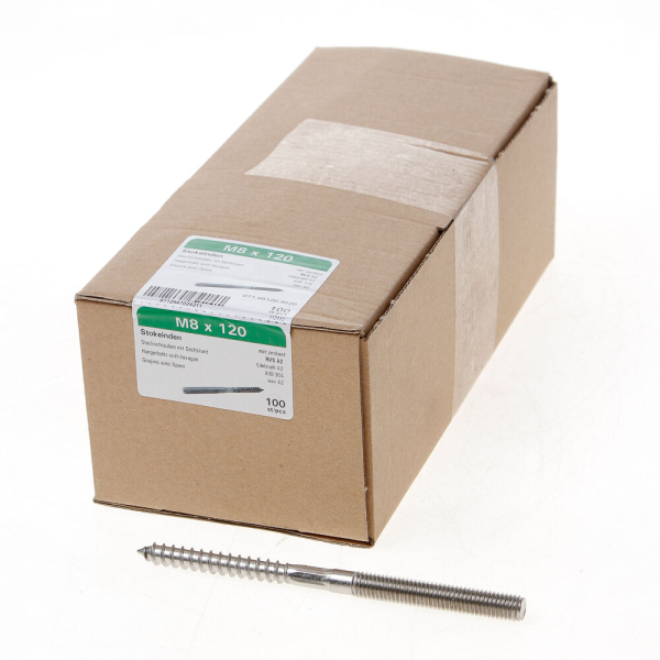 Stokeind rvs 304 m 8x120