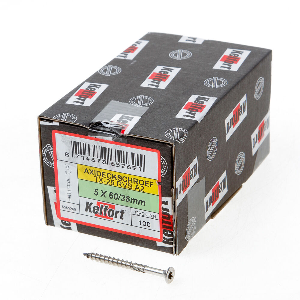 Axideckschroef rvs 5.0x 60/36