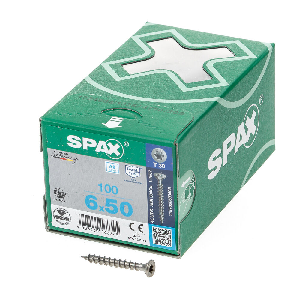 Spax pk t30 rvs vd 6,0x50 (100)