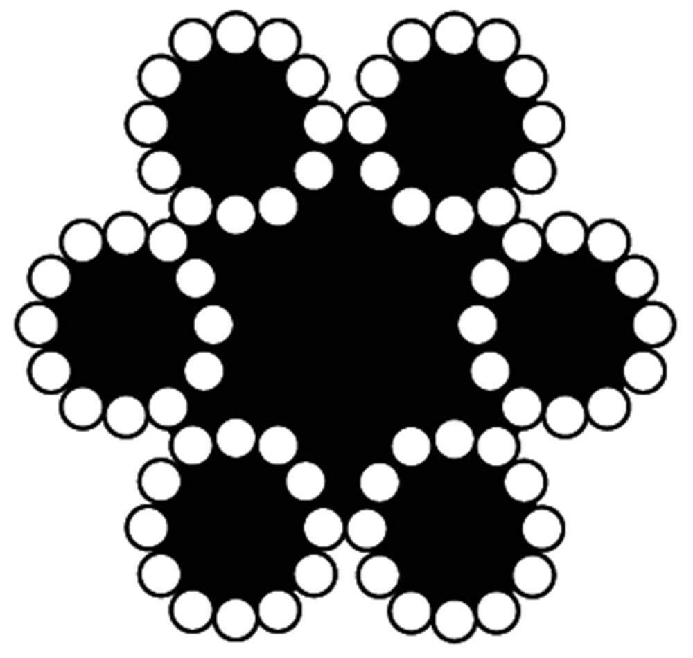 Staaldraadkabel vz 6x12-4mm (50mtr)