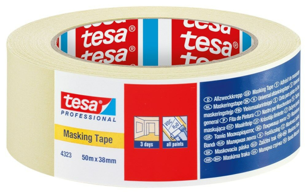Tesa afplaktape Tesakrepp 4323 Chamois 38mmx50mtr