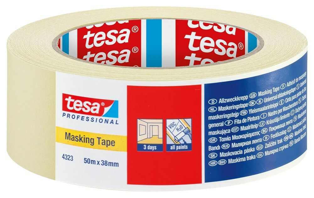 Tesa afplaktape Tesakrepp 4323 Chamois 38mmx50mtr