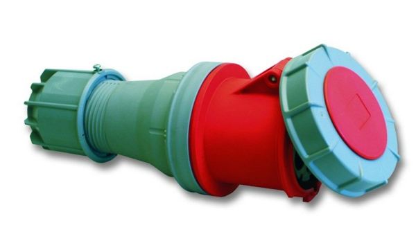 Contrastekker CEE 400V 63A 4P+A IP67 rood