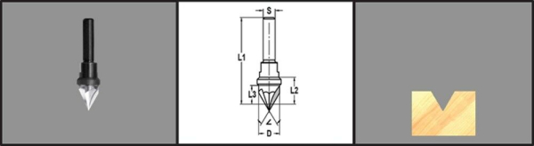 Trasco V-groeffrees 60gr HM 24543-5-14060