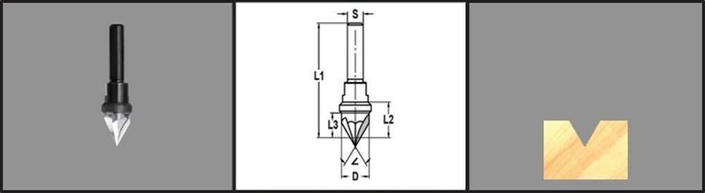 Trasco V-groeffrees 60gr HM 24543-5-14060