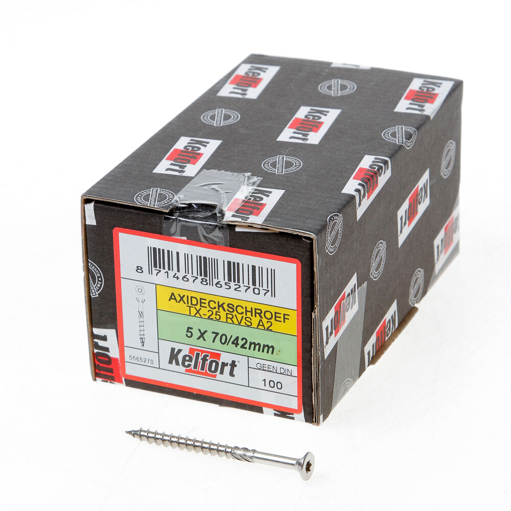 Axideckschroef rvs 5.0x 70/42