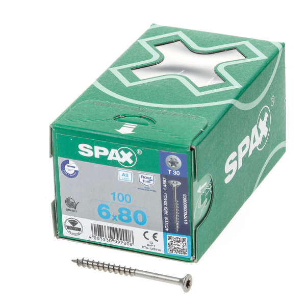 Spax pk t30 rvs dd 6,0x80 (100)