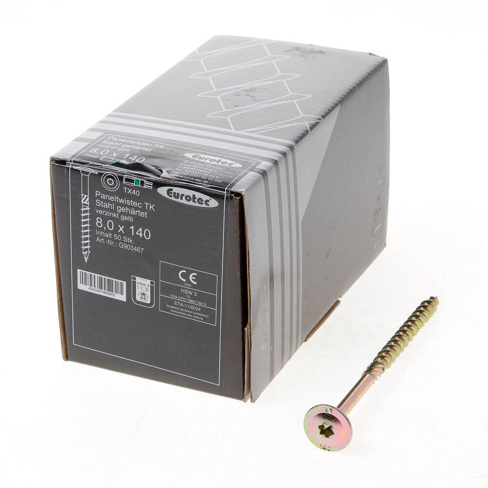 Tellerkopfschroef gelb-vz 8x140 tx40