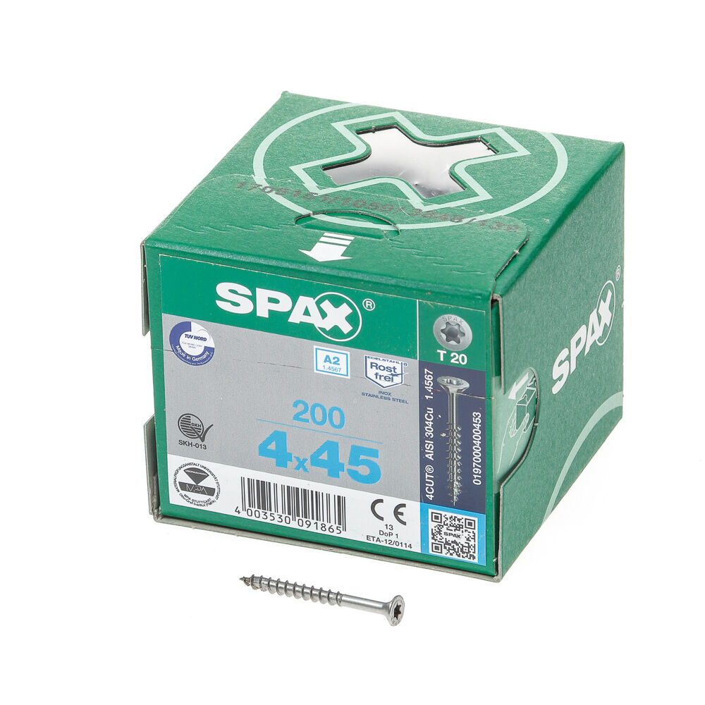 Spax pk t20 rvs dd 4,0x45(200)