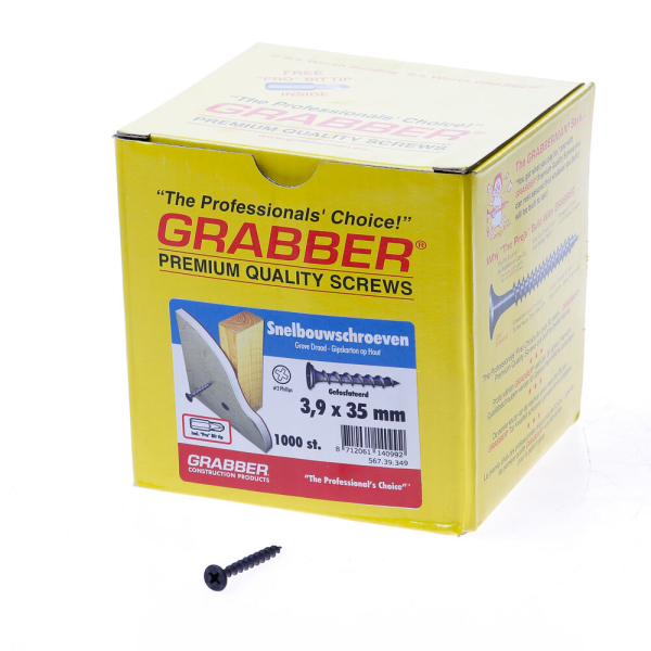 Grabber snelbouwschroef 3.9x 35 grof