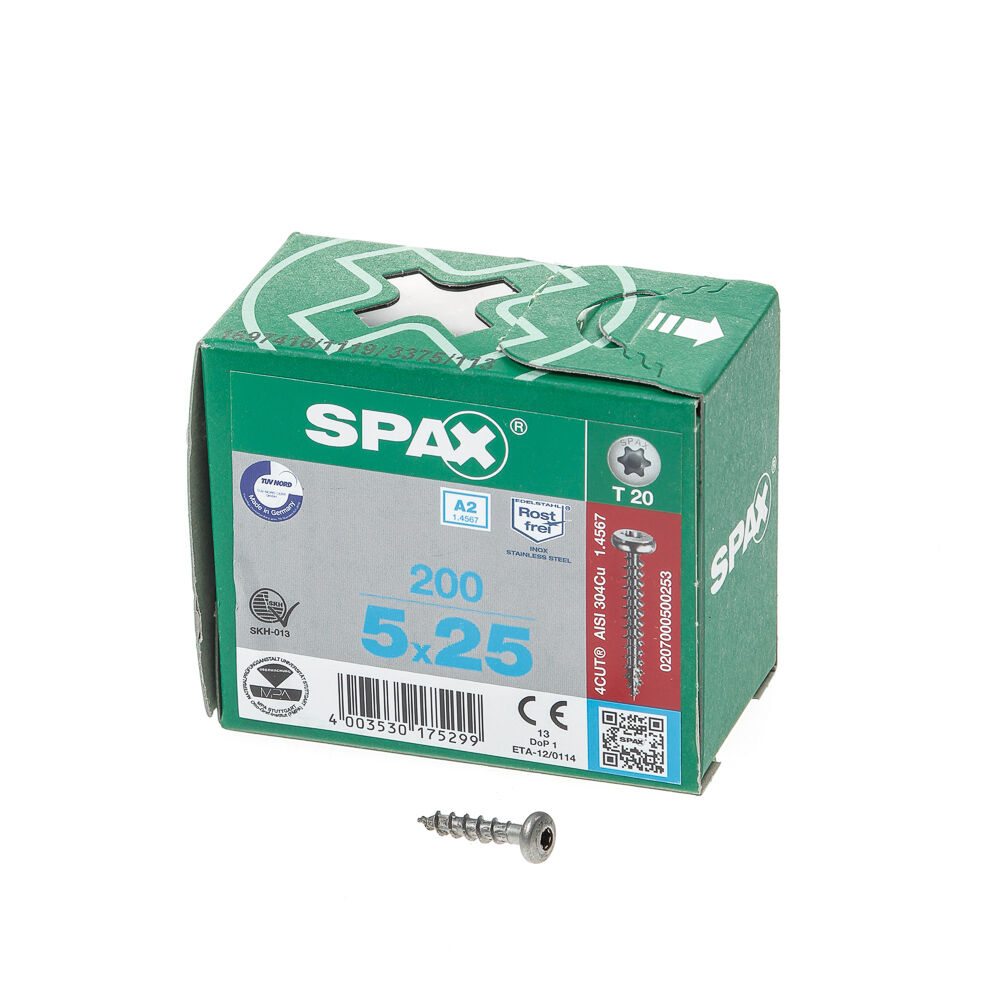 Spax bk t20 rvs 5,0x25(200)
