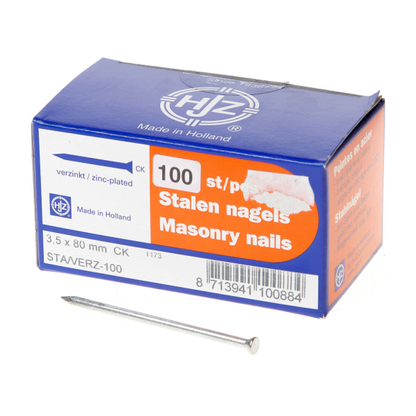 Buigzame stalen nagel 80x3.5