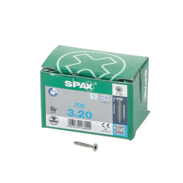 Spax pk t10 rvs vd 3,0x20(200)