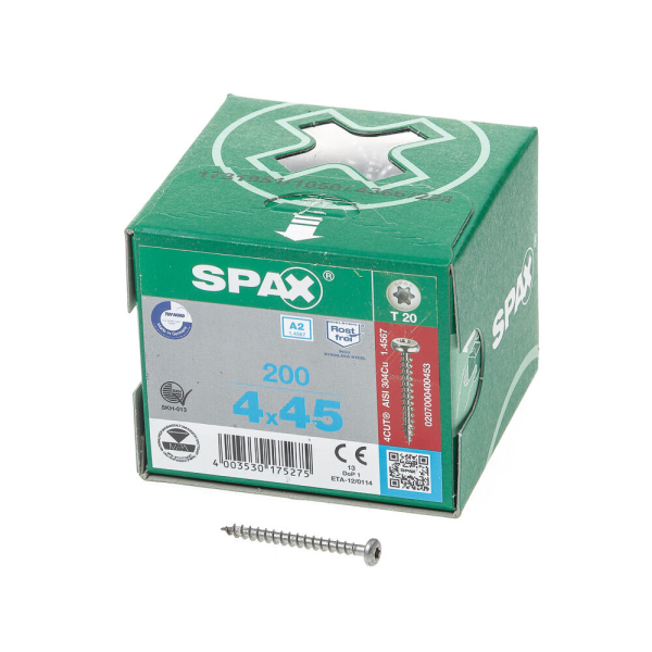 Spax bk t20 rvs 4,0x45(200)