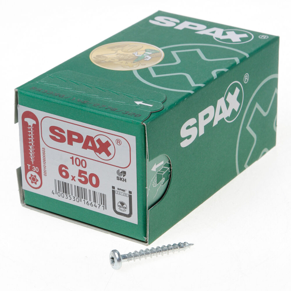 Spax bolkop t30 6,0x50(100)
