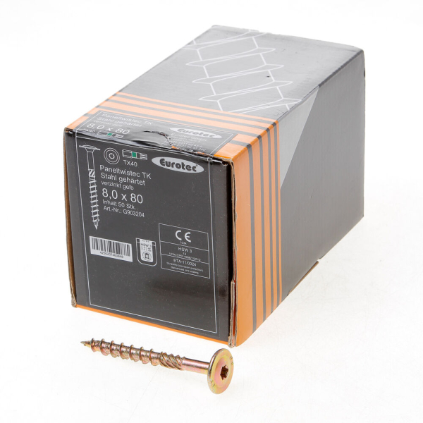 Tellerkopfschroef gelb-vz 8x 80 tx40