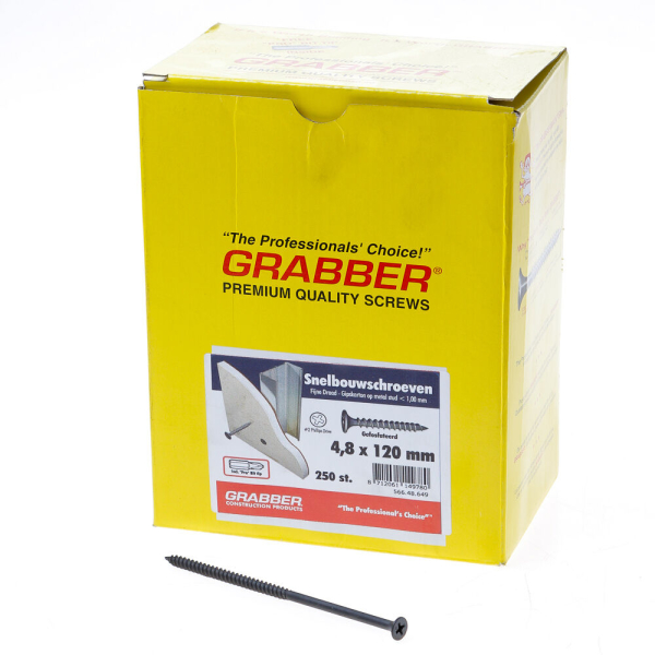 Grabber snelbouwschroef 4.8x120 fijn gefosf