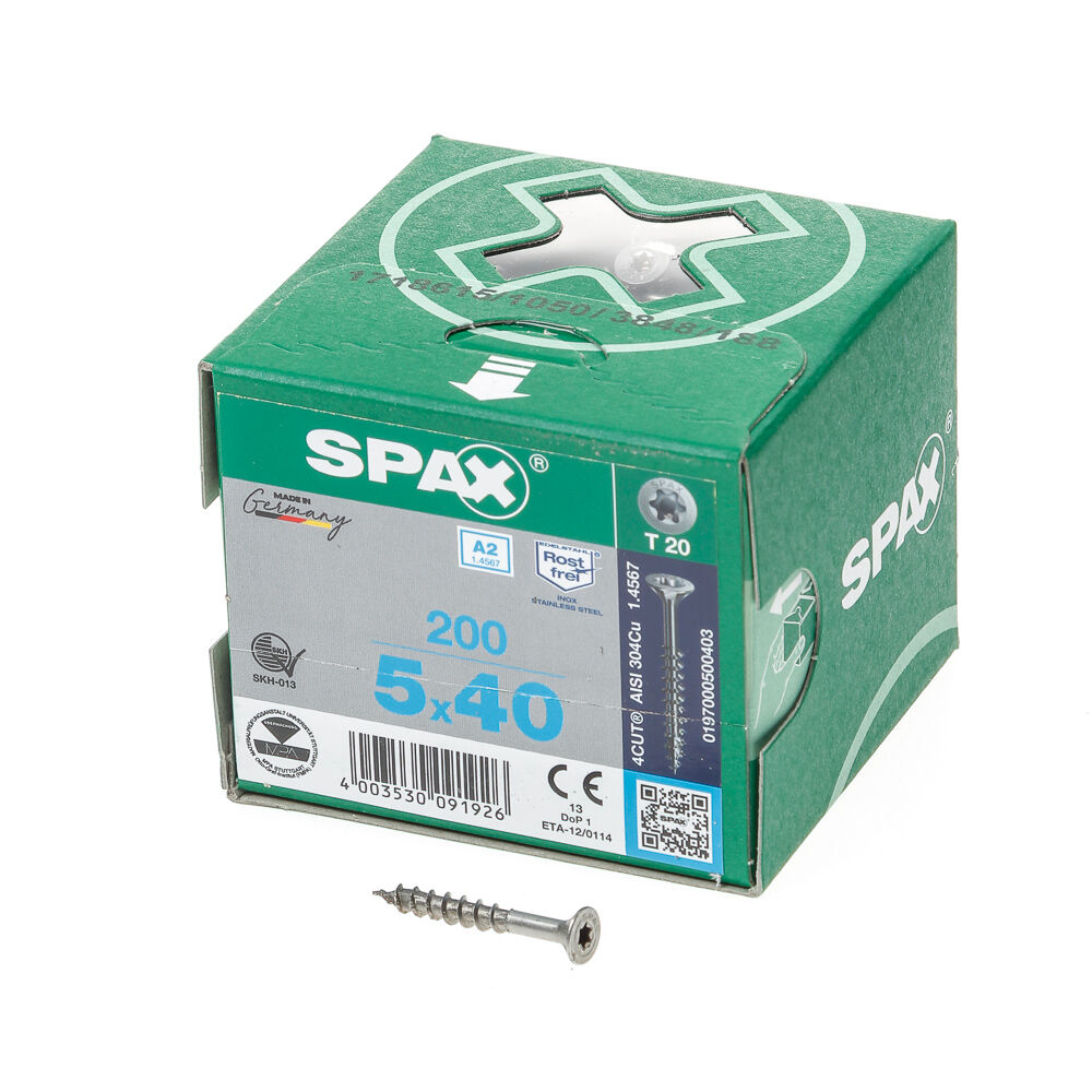 Spax pk t20 rvs dd 5,0x40(200)