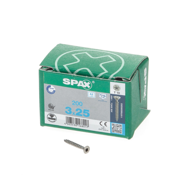 Spax pk t10 rvs vd 3,0x25(200)