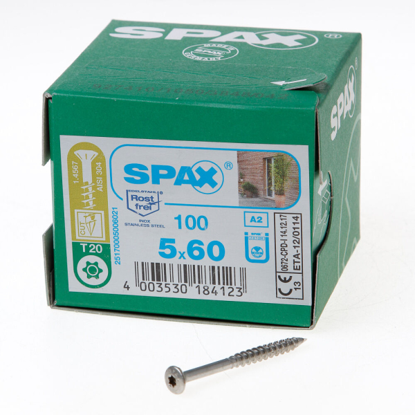 Spax lk t20 rvs boorp. 5.0x60 tg