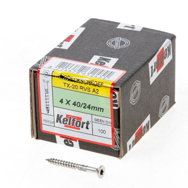 Axideckschroef rvs 4.0x 40/24