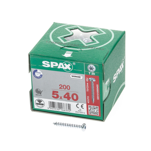 Spax bolkop t20 5,0x40(200)