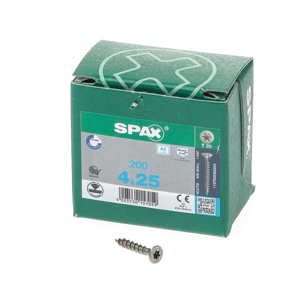 Spax pk t20 rvs vd 4,0x25(200).