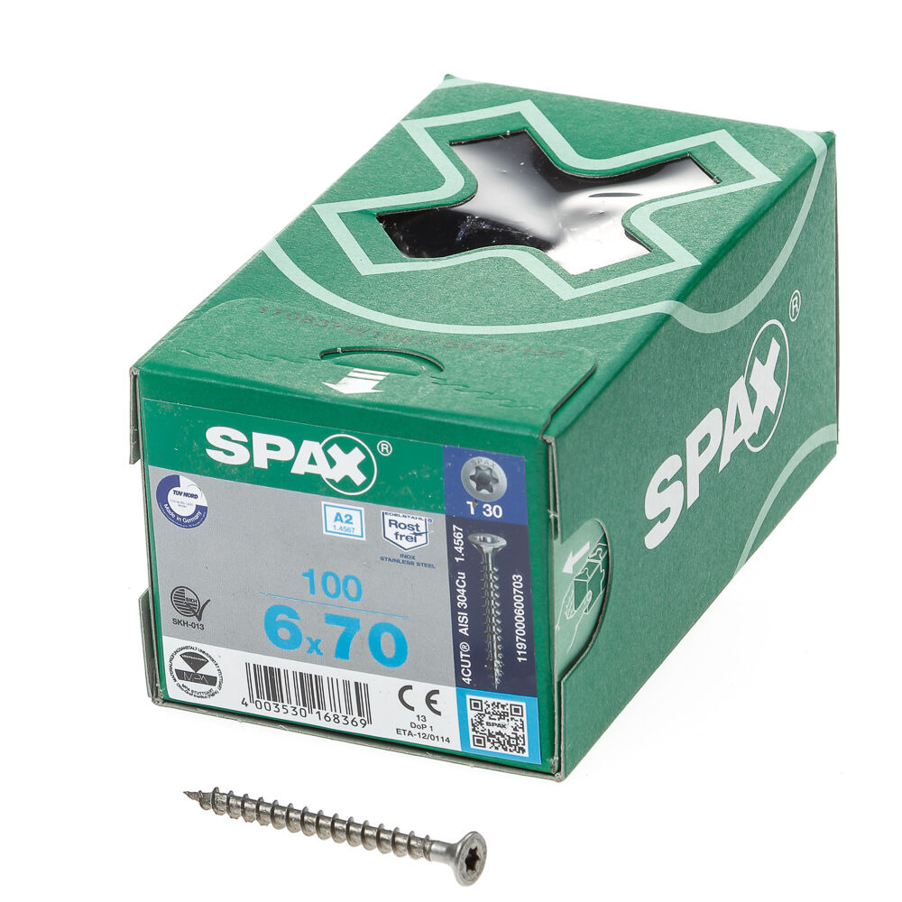 Spax pk t30 rvs vd 6,0x70 (100)