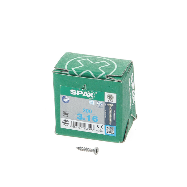 Spax pk t10 rvs vd 3,0x16(200)