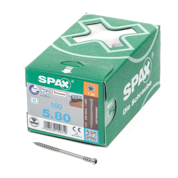 Spax-d vlonderschr.rvs t25 5,0x80