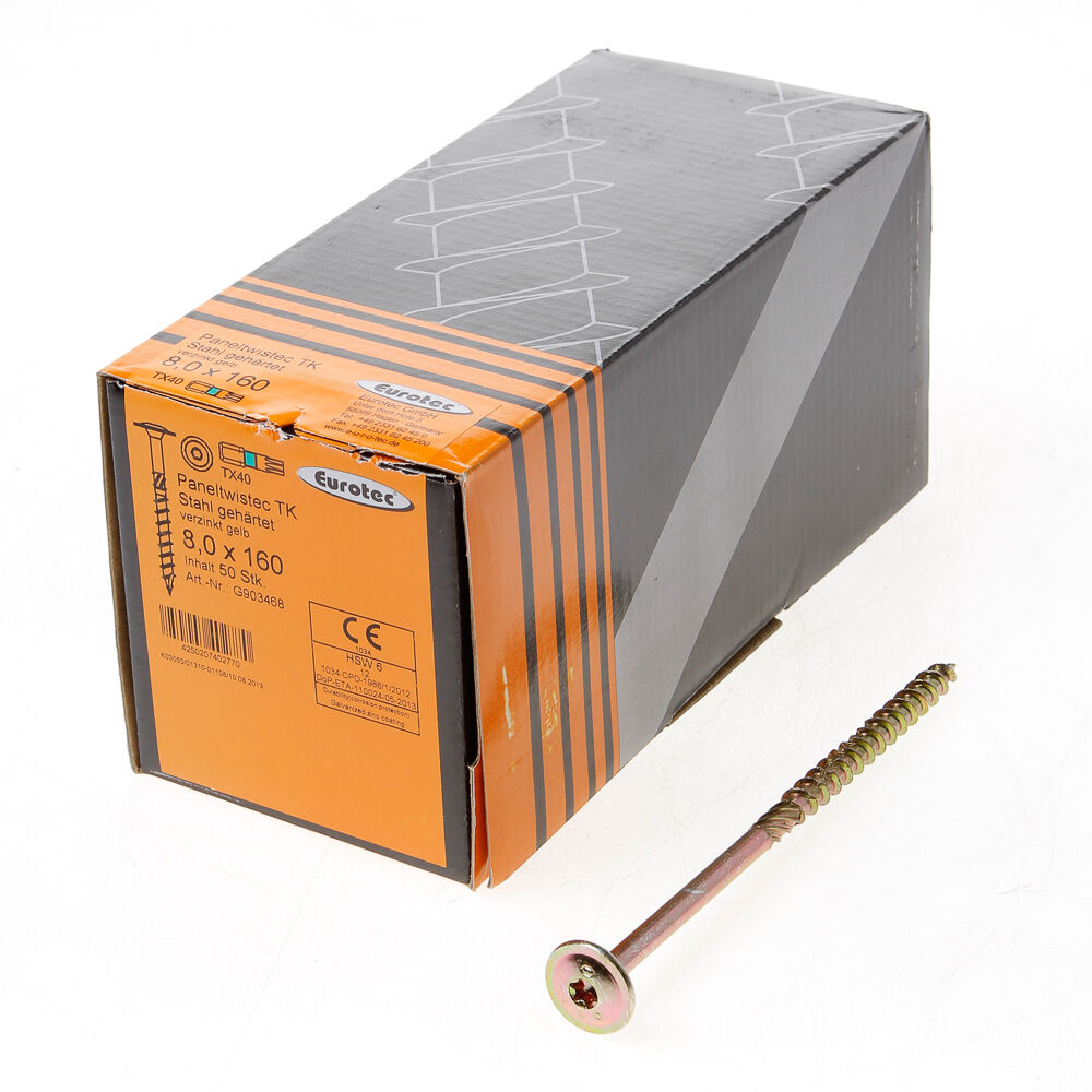 Tellerkopfschroef gelb-vz 8x160 tx40