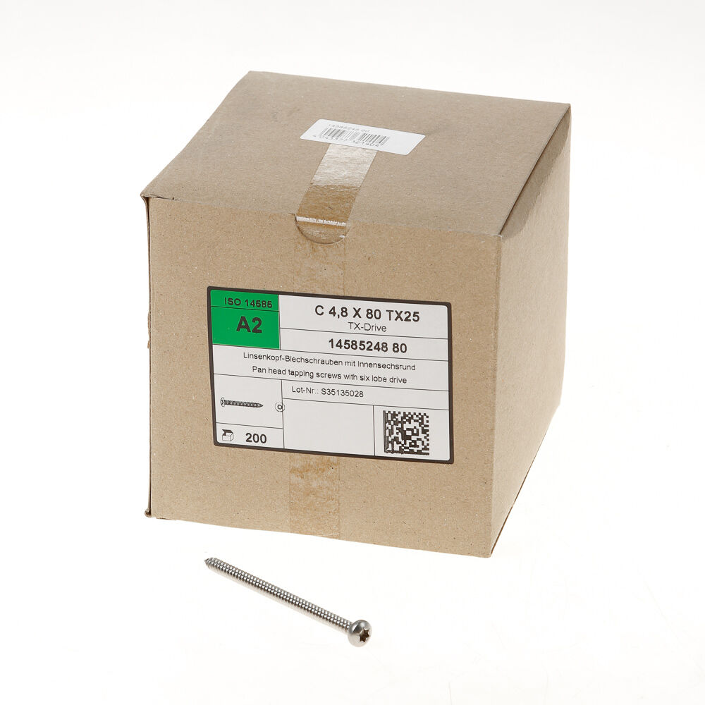 Plaatschroef rvs ck 4.8x80 torx