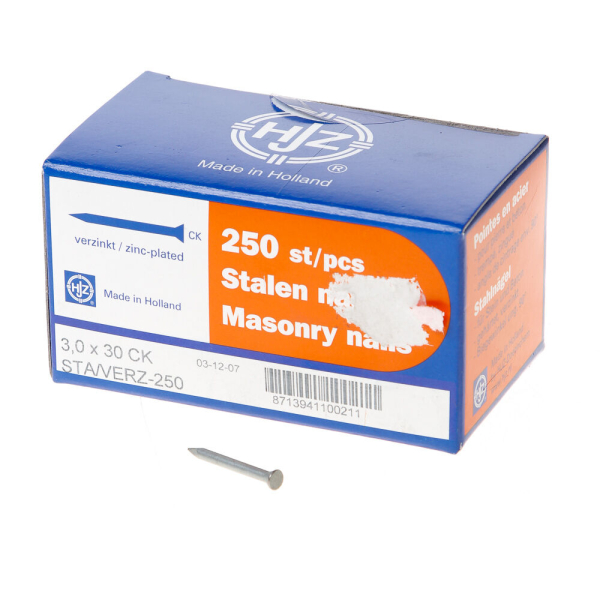 Buigzame stalen nagel 30x3.0