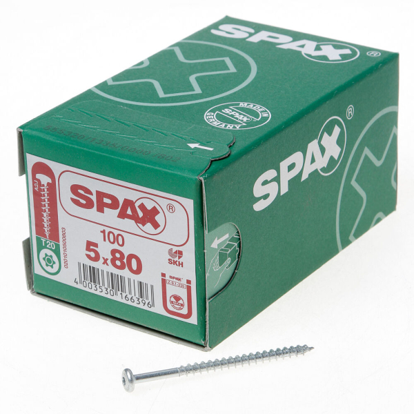 Spax bolkop t20 5,0x80(100)