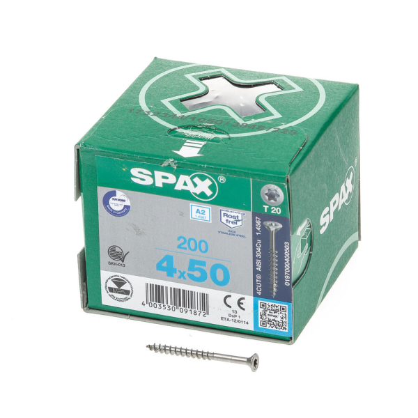 Spax pk t20 rvs dd 4,0x50(200)