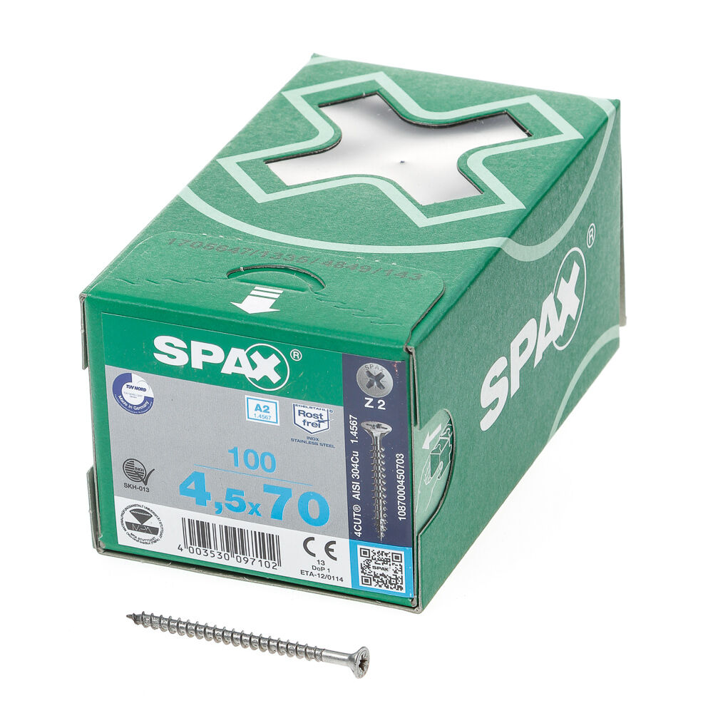 Spax pk pozi rvs 4,5x70(100)