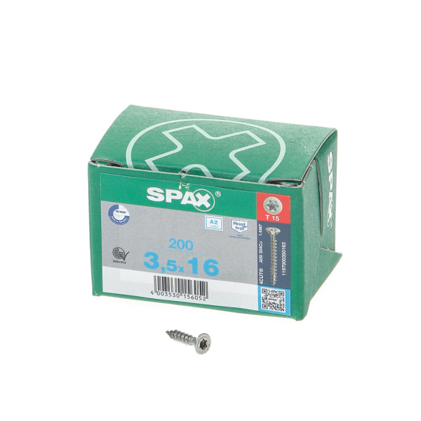 Spax pk t15 rvs vd 3,5x16(200)