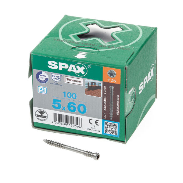 Spax-d vlonderschr.rvs t25 5,0x60