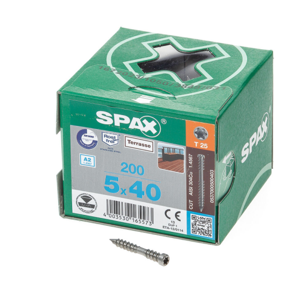 Spax-d vlonderschr.rvs t25 5,0x40