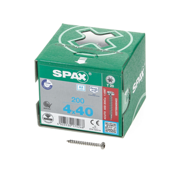 Spax bk t20 rvs 4,0x40(200)
