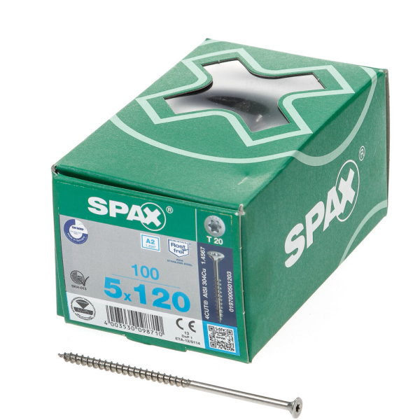 Spax pk t20 rvs dd 5,0x120(100)