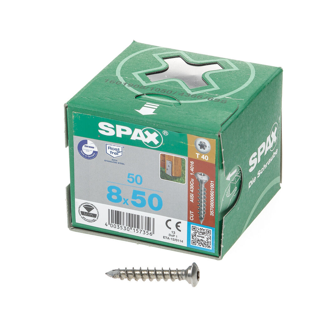 Paalschroef rvs t40 8.0x50mm