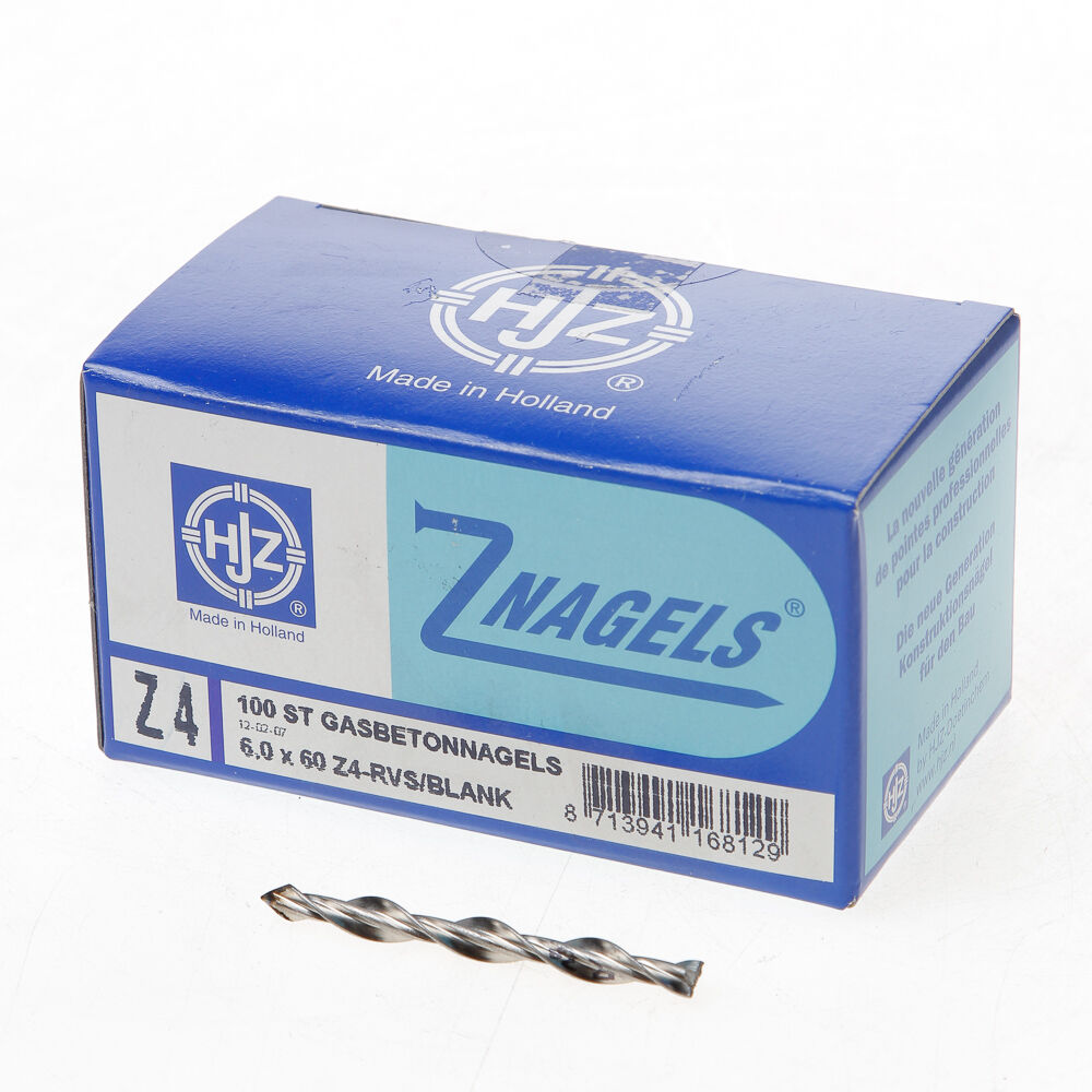 Gasbetonnagel rvs 6.0x60 (100)