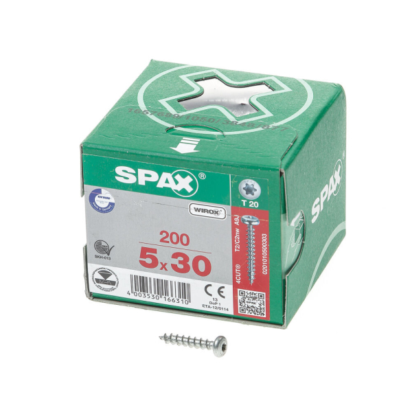 Spax bolkop t20 5,0x30(200)