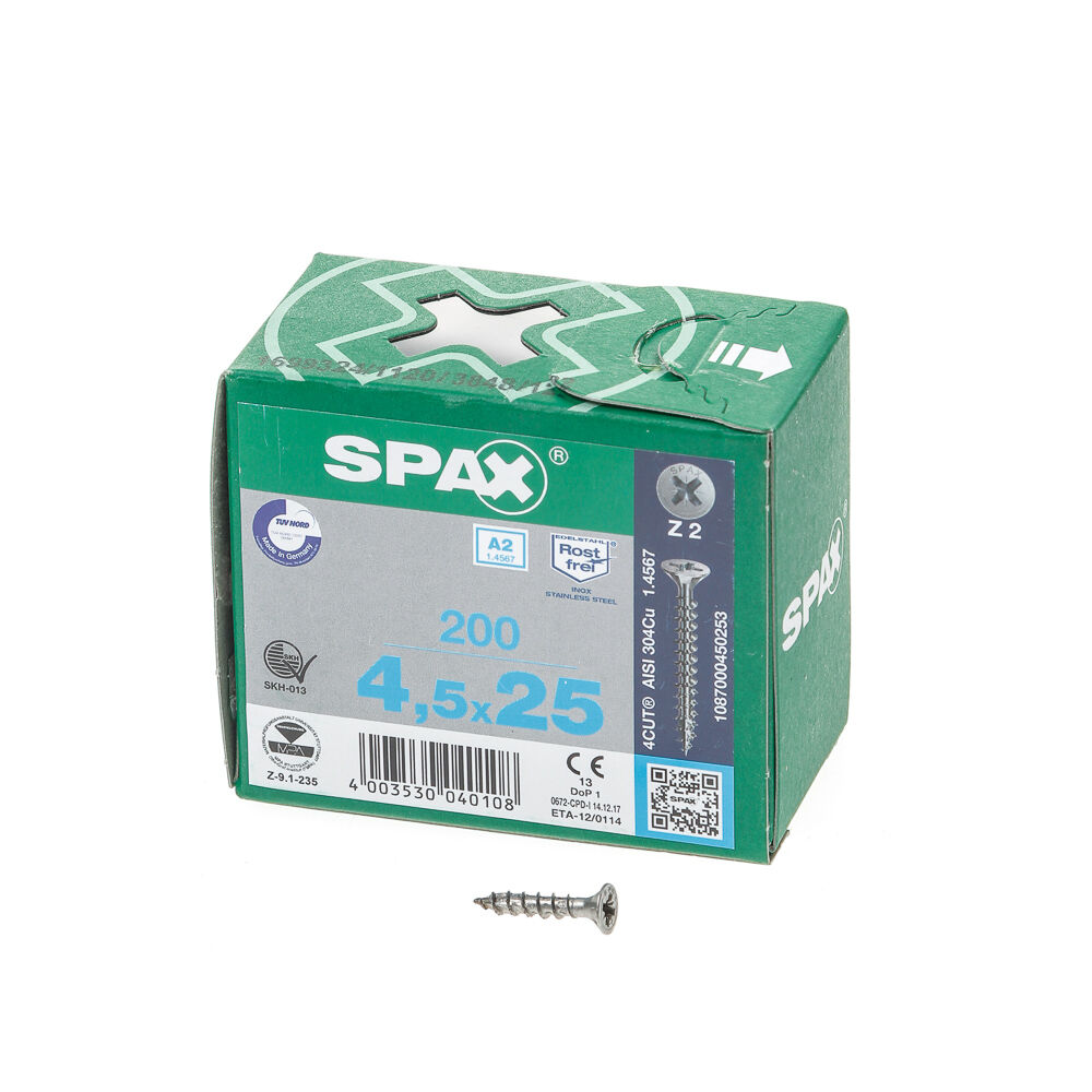 Spax pk pozi rvs 4,5x25(200)