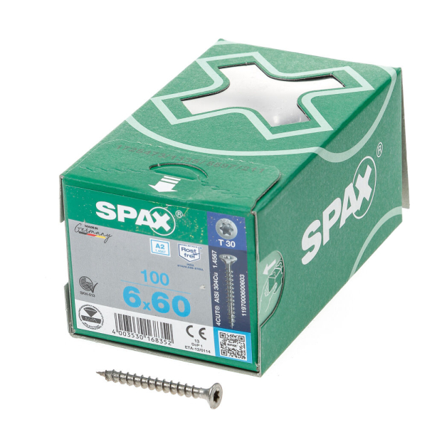 Spax pk t30 rvs vd 6,0x60 (100)