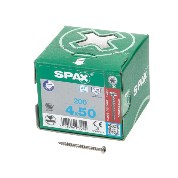 Spax bk t20 rvs 4,0x50(200)