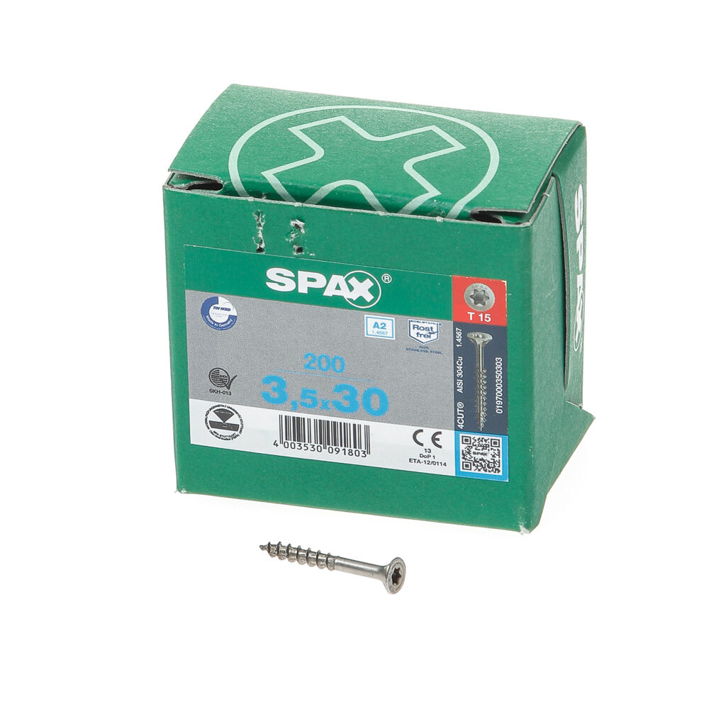 Spax pk t15 rvs dd 3,5x30(200)