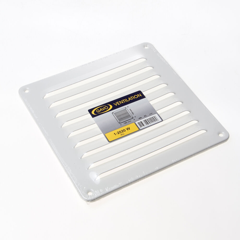 Schoepenrooster 19,5x19,5 alu wit